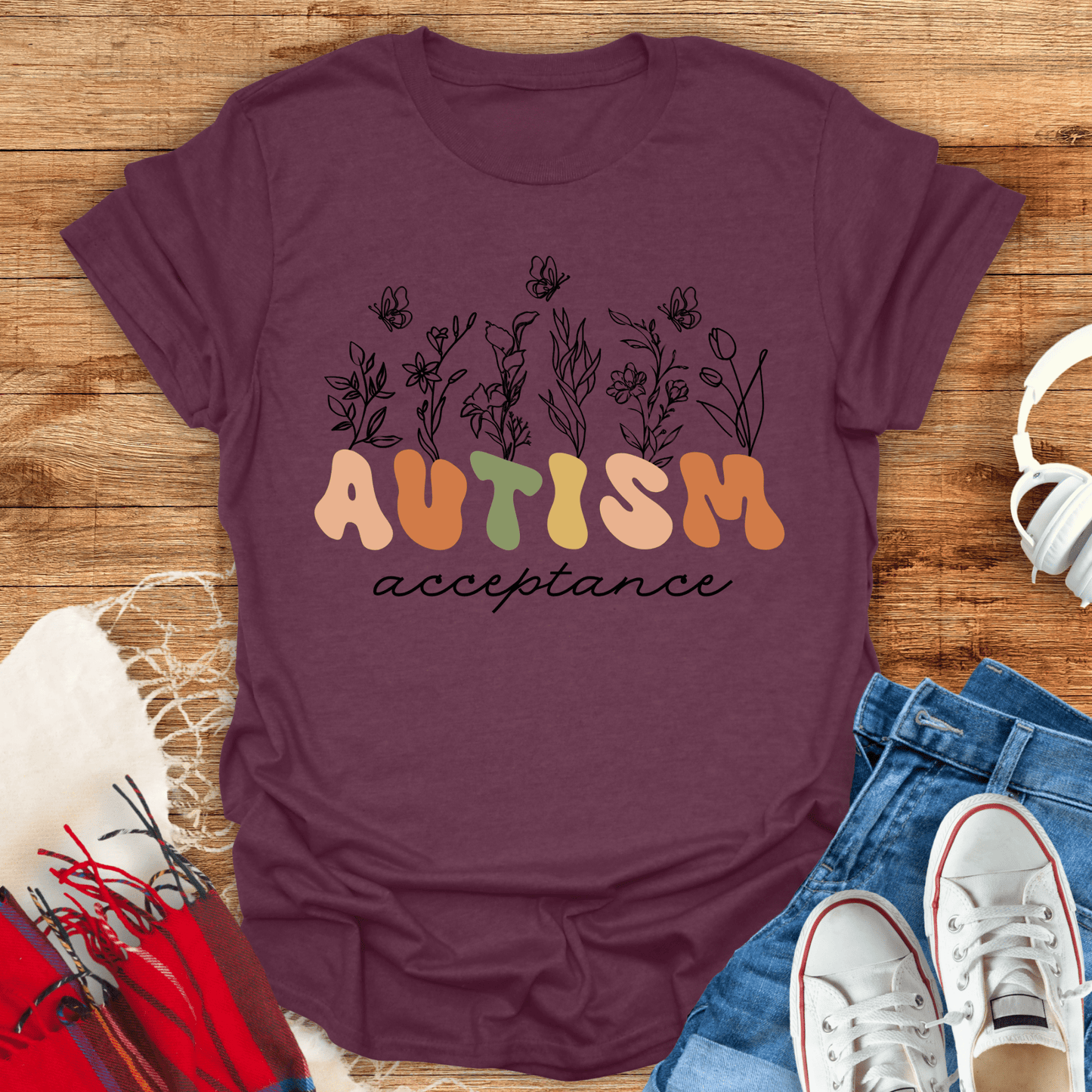 Autism Acceptance Flower T-Shirt