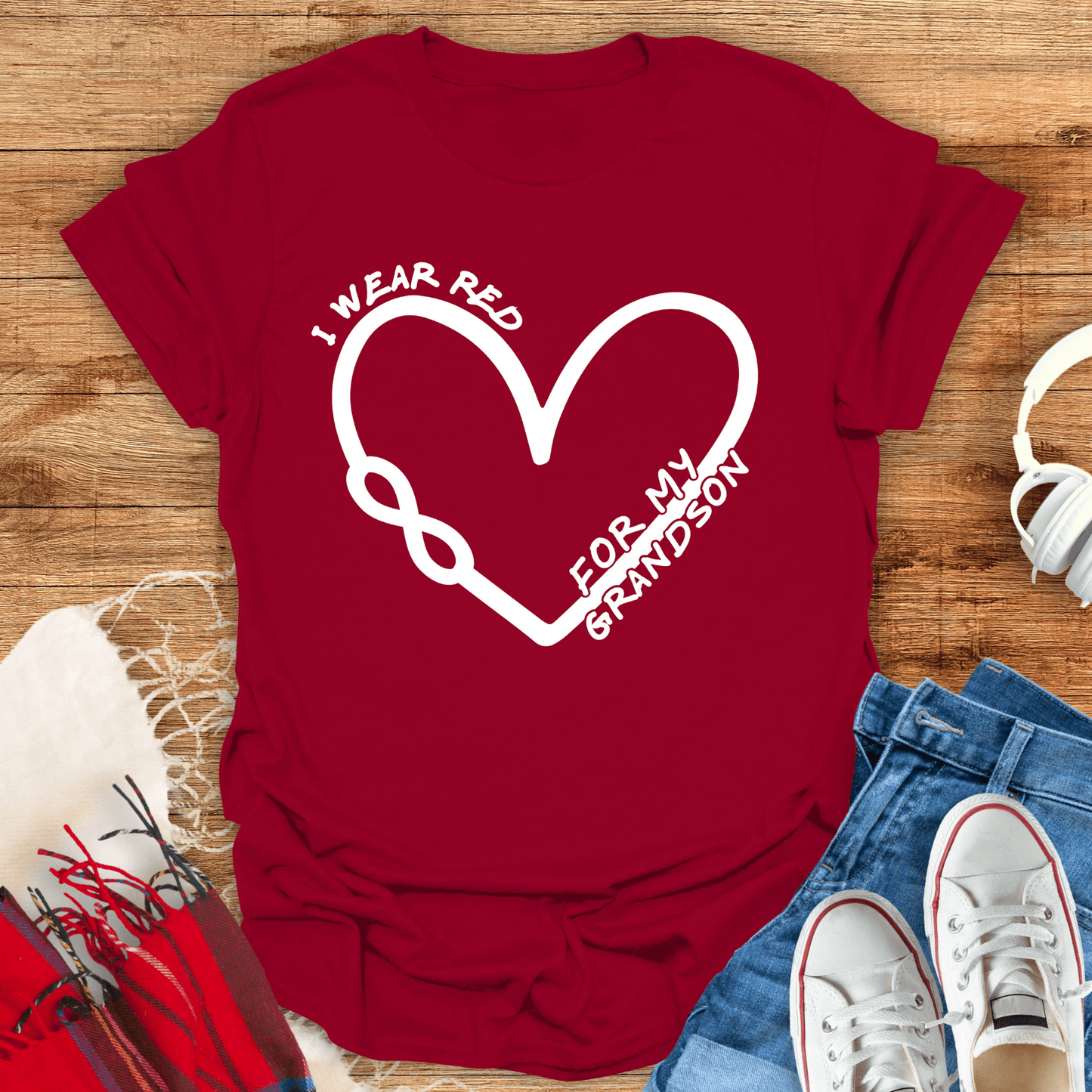 I Wear Red For My Grandson T-Shirt