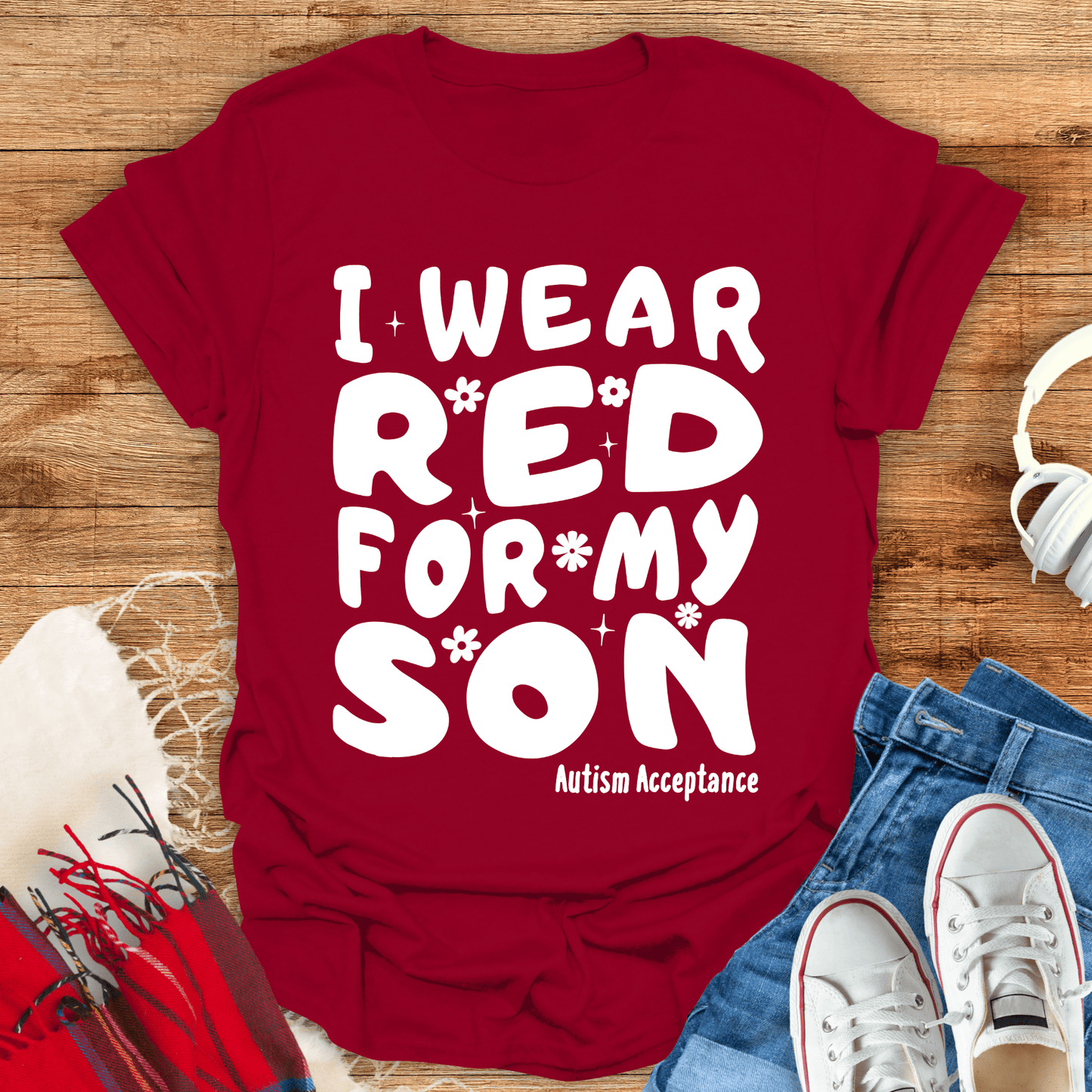 I Wear Red For My Son Warped T-Shirt
