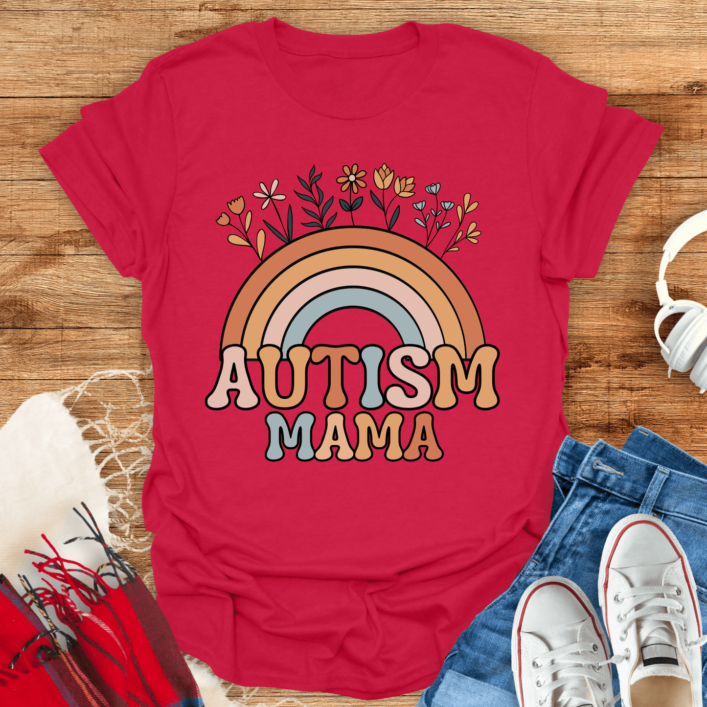 Autism Mama Flower T-Shirt