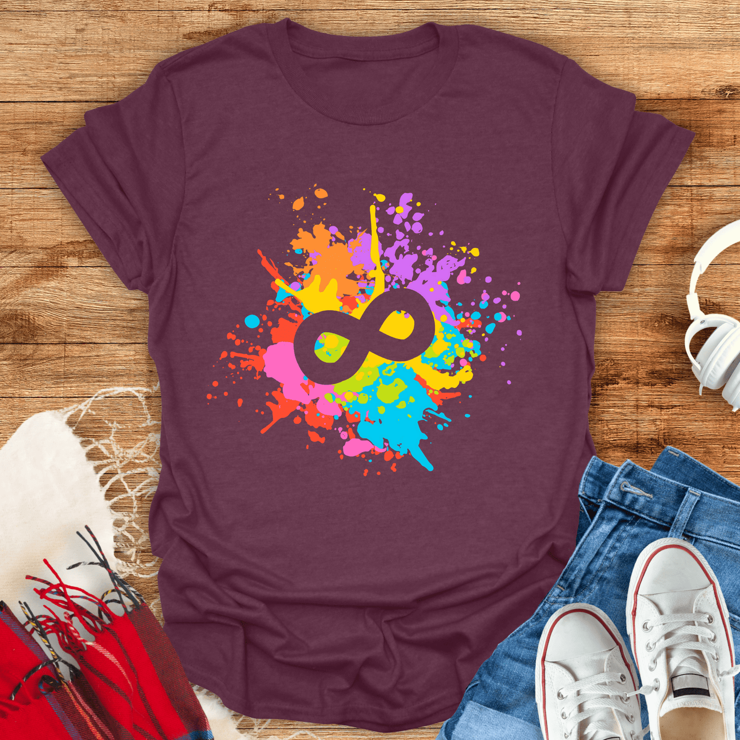 Infinity Symbol Paint Splatter T-Shirt
