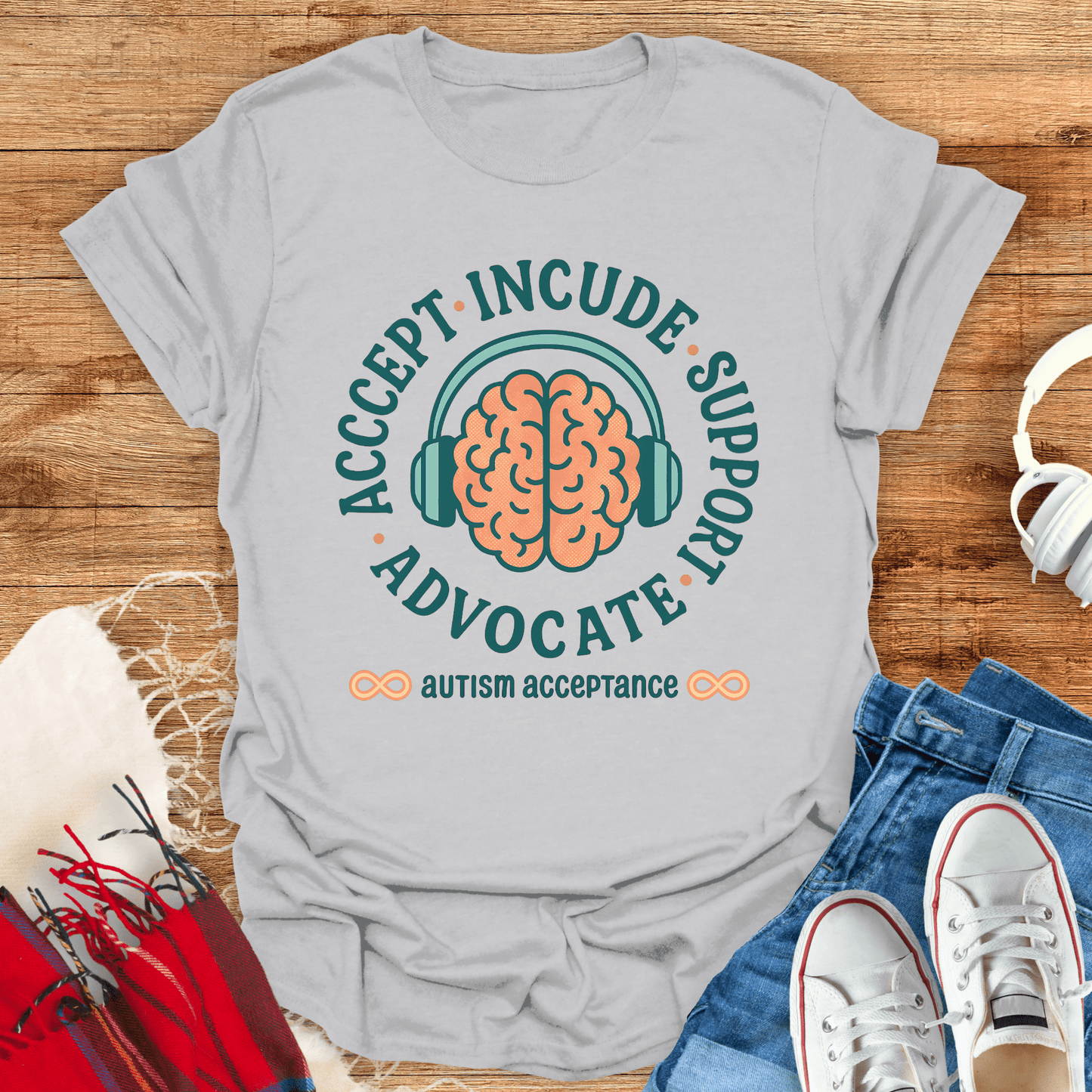 Autism Acceptance Brain T-Shirt