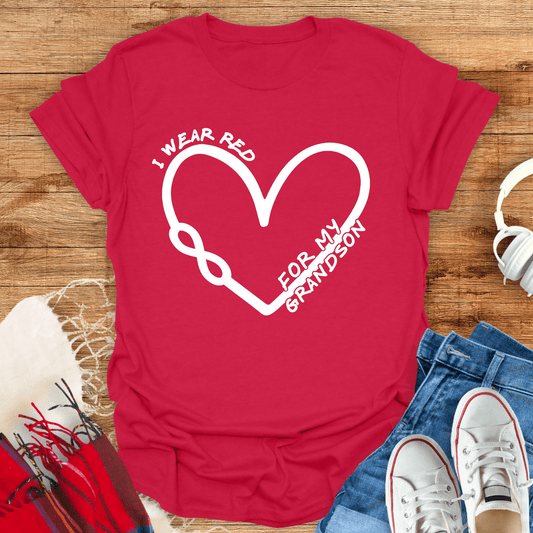 I Wear Red For My Grandson T-Shirt