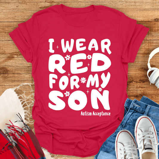I Wear Red For My Son Warped T-Shirt