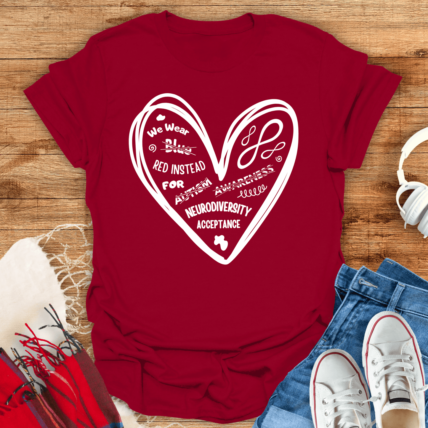 We Wear Red Instead Heart T-Shirt