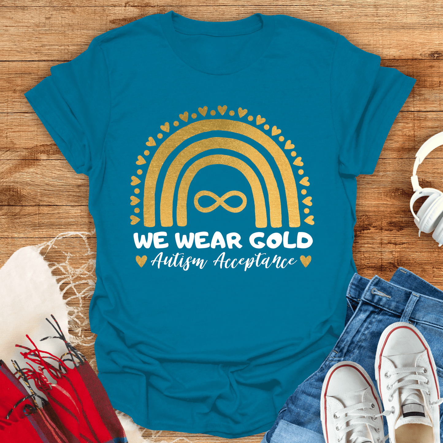 We Wear Gold Autism Acceptance T-Shirt