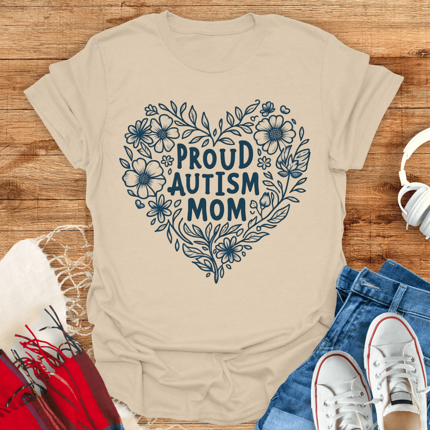 Proud Autism Mom Flower T-Shirt