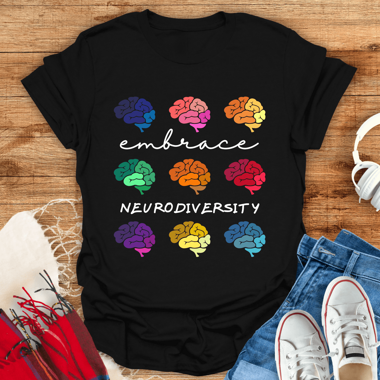 Embrace Neurodiversity Brain T-Shirt