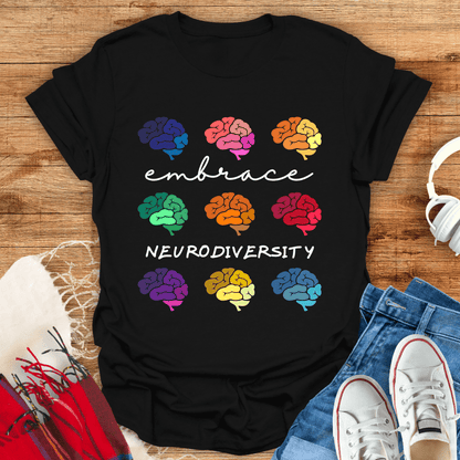 Embrace Neurodiversity Brain T-Shirt