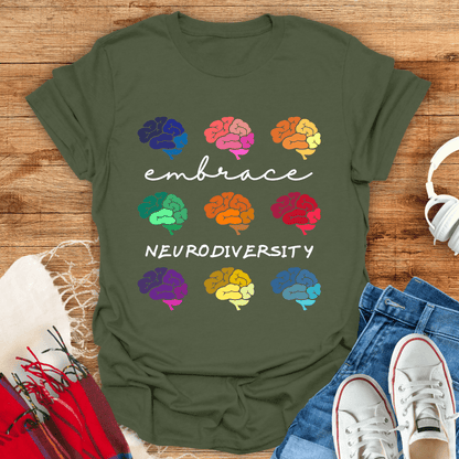 Embrace Neurodiversity Brain T-Shirt