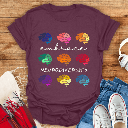 Embrace Neurodiversity Brain T-Shirt