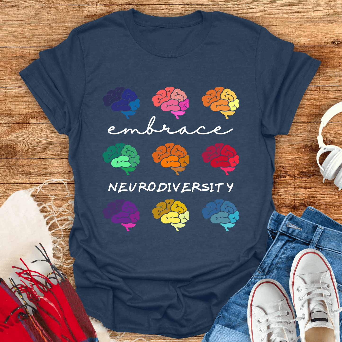 Embrace Neurodiversity Brain T-Shirt