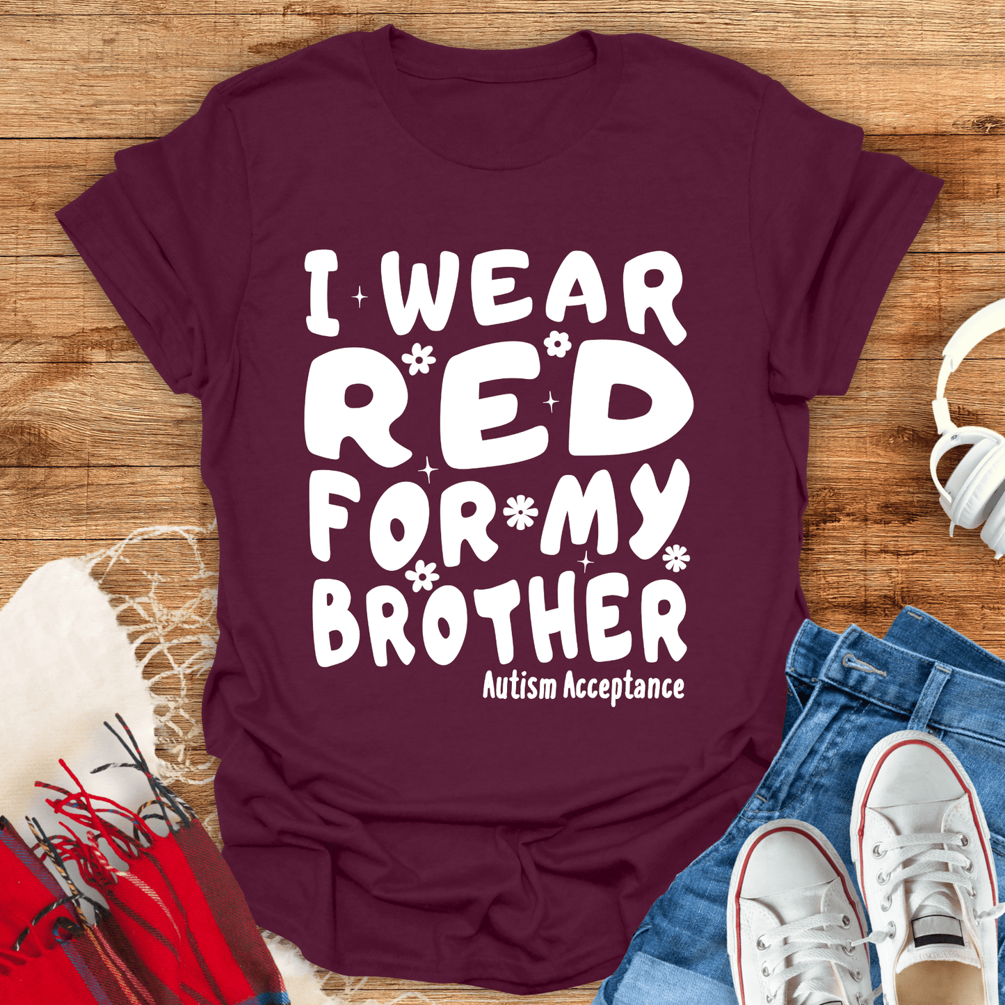 I Wear Red For My Brother Warped T-Shirt