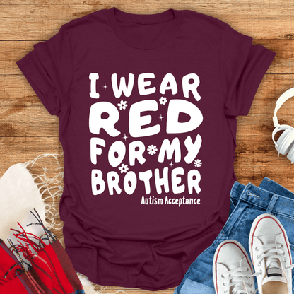 I Wear Red For My Brother Warped T-Shirt