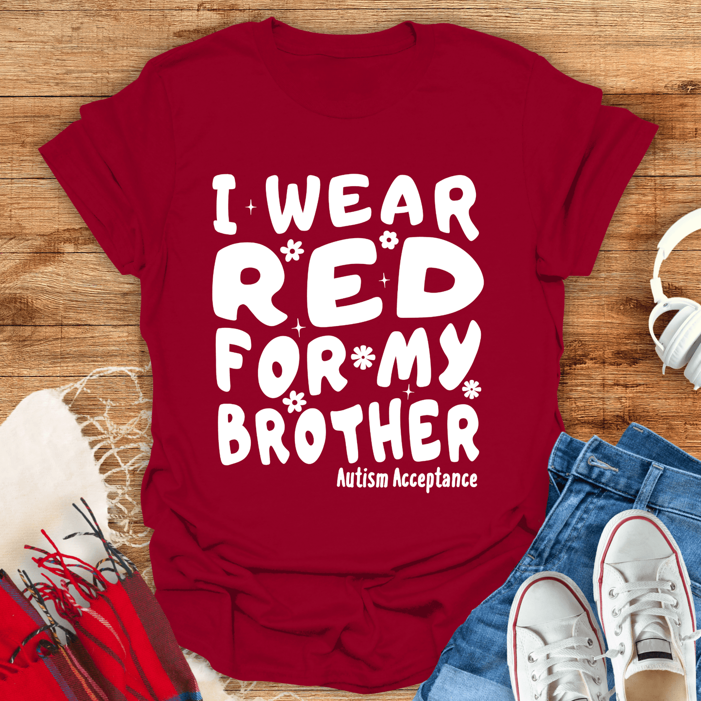I Wear Red For My Brother Warped T-Shirt
