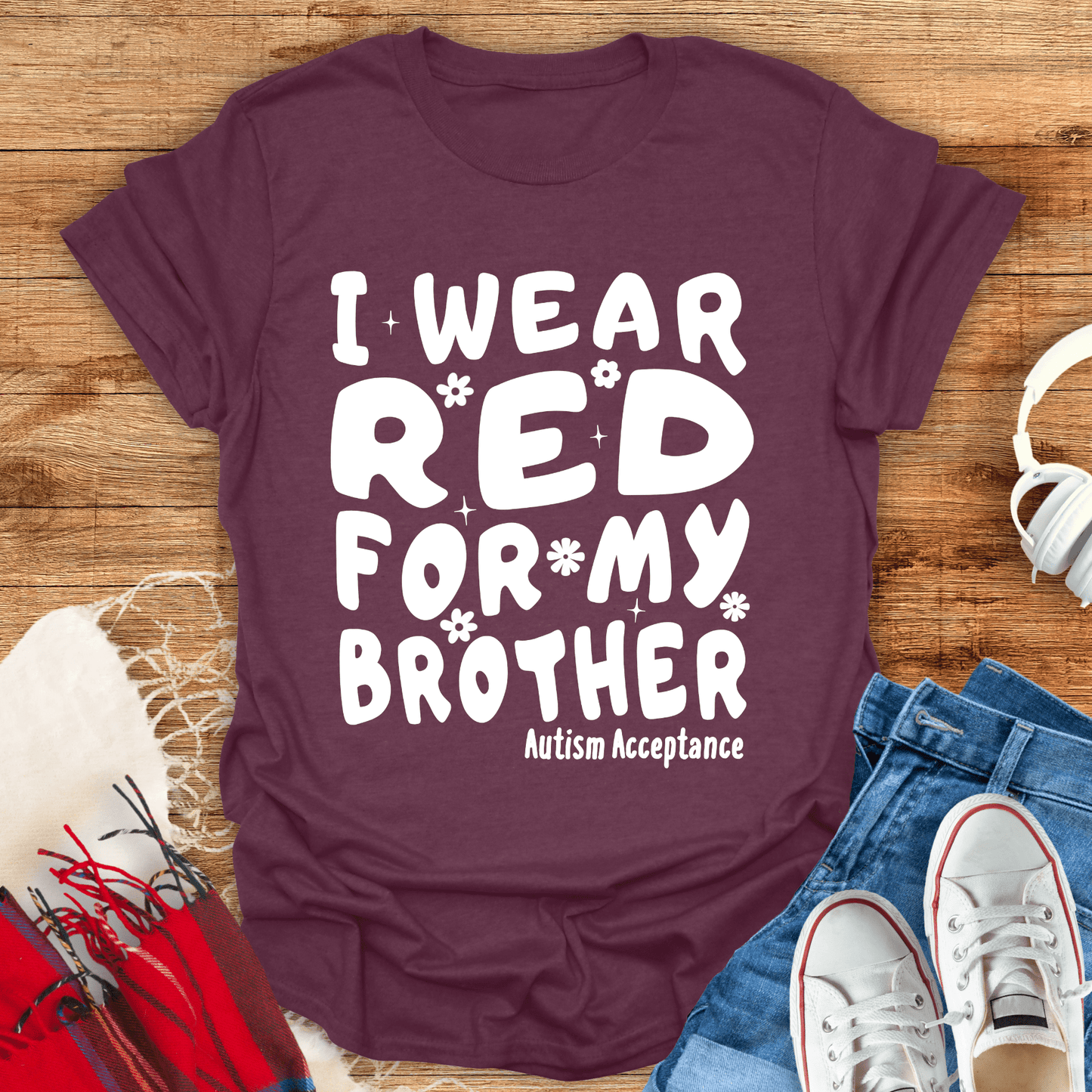 I Wear Red For My Brother Warped T-Shirt