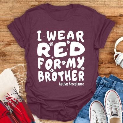 I Wear Red For My Brother Warped T-Shirt