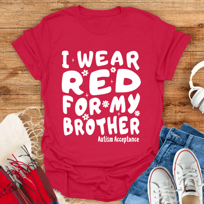 I Wear Red For My Brother Warped T-Shirt