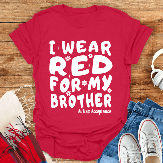 I Wear Red For My Brother Warped T-Shirt