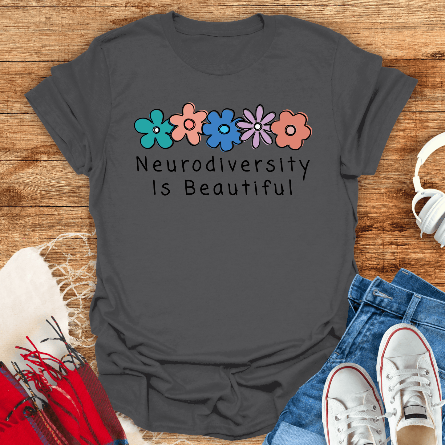 Neurodiversity Is Beautiful Floral T-Shirt