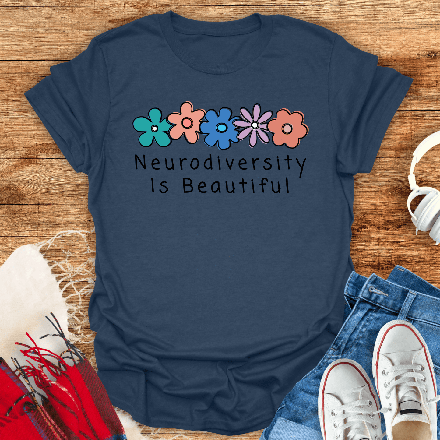 Neurodiversity Is Beautiful Floral T-Shirt