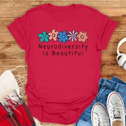 Neurodiversity Is Beautiful Floral T-Shirt