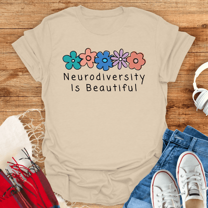 Neurodiversity Is Beautiful Floral T-Shirt