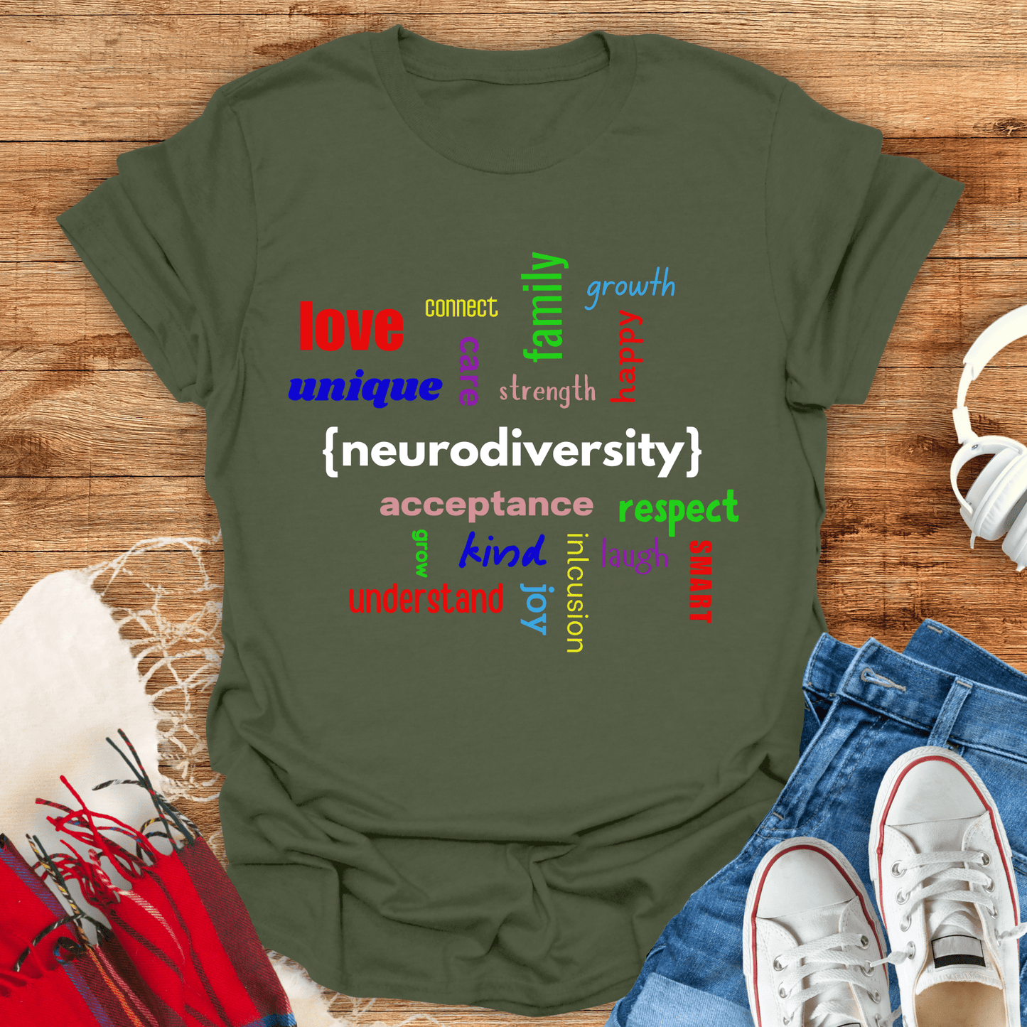 Neurodiversity Word Cloud T-Shirt