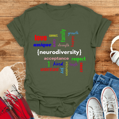 Neurodiversity Word Cloud T-Shirt