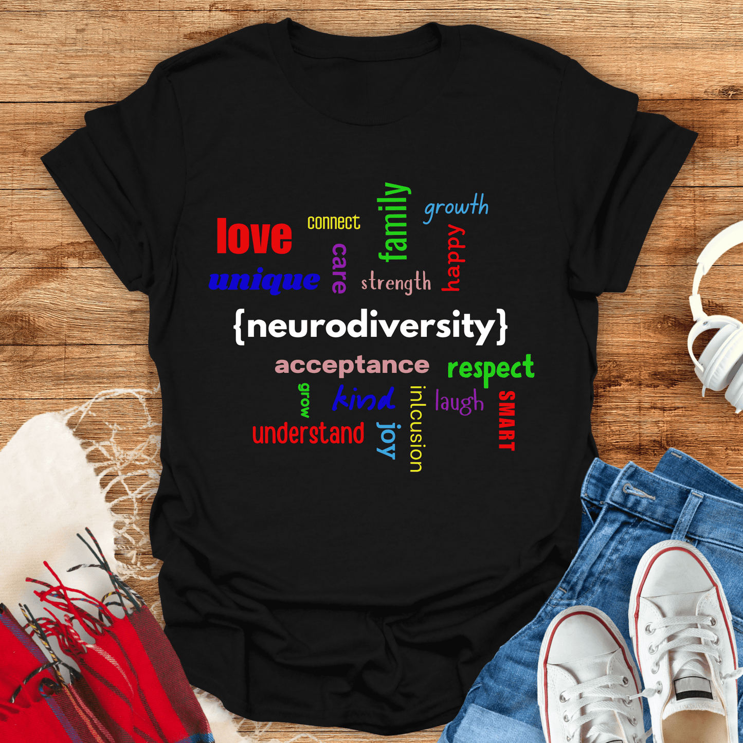 Neurodiversity Word Cloud T-Shirt