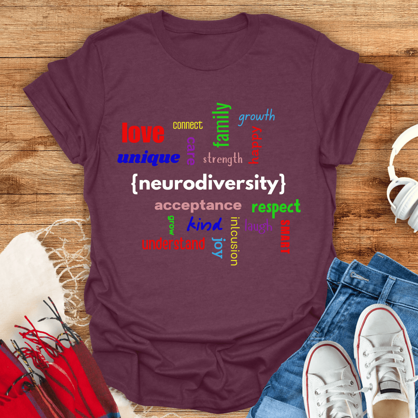 Neurodiversity Word Cloud T-Shirt