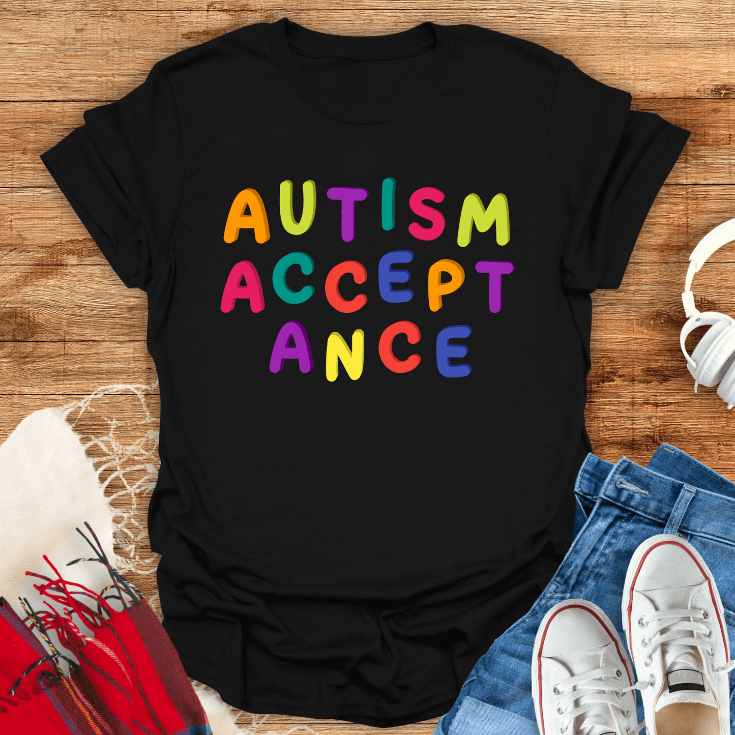 Colorful Autism Acceptance T-Shirt