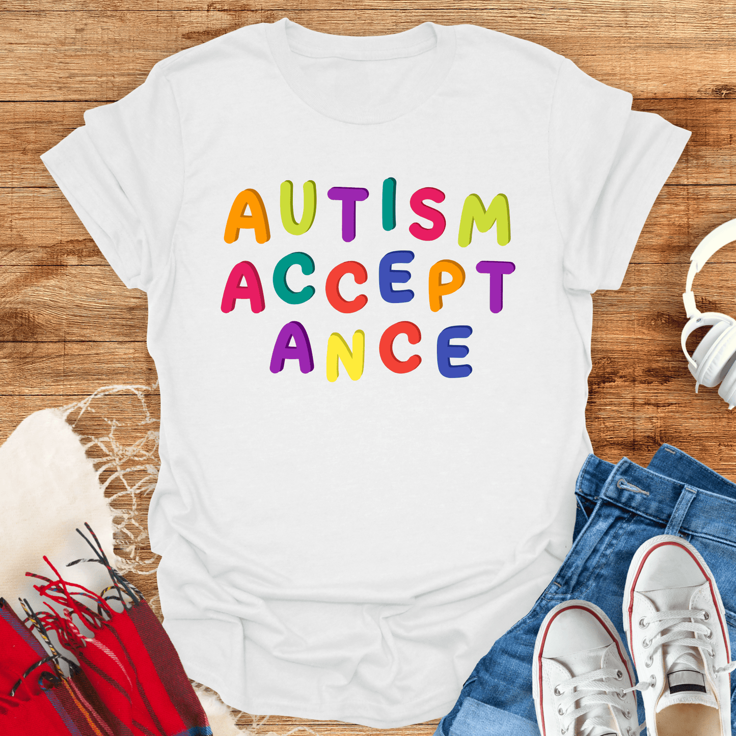 Colorful Autism Acceptance T-Shirt