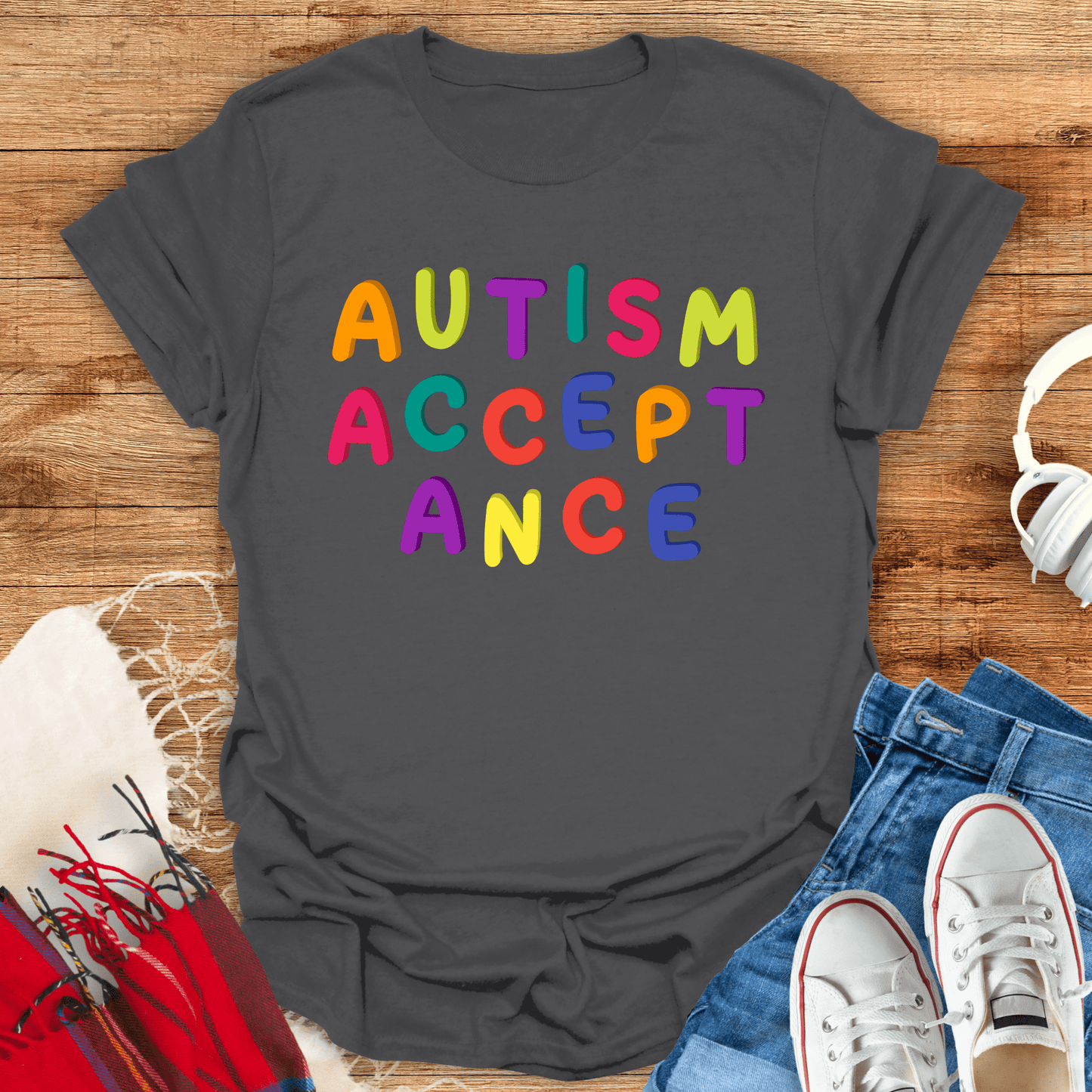 Colorful Autism Acceptance T-Shirt