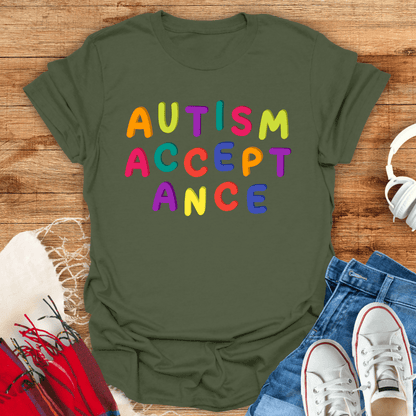 Colorful Autism Acceptance T-Shirt