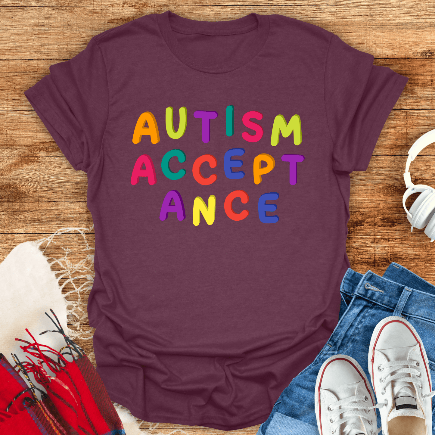 Colorful Autism Acceptance T-Shirt
