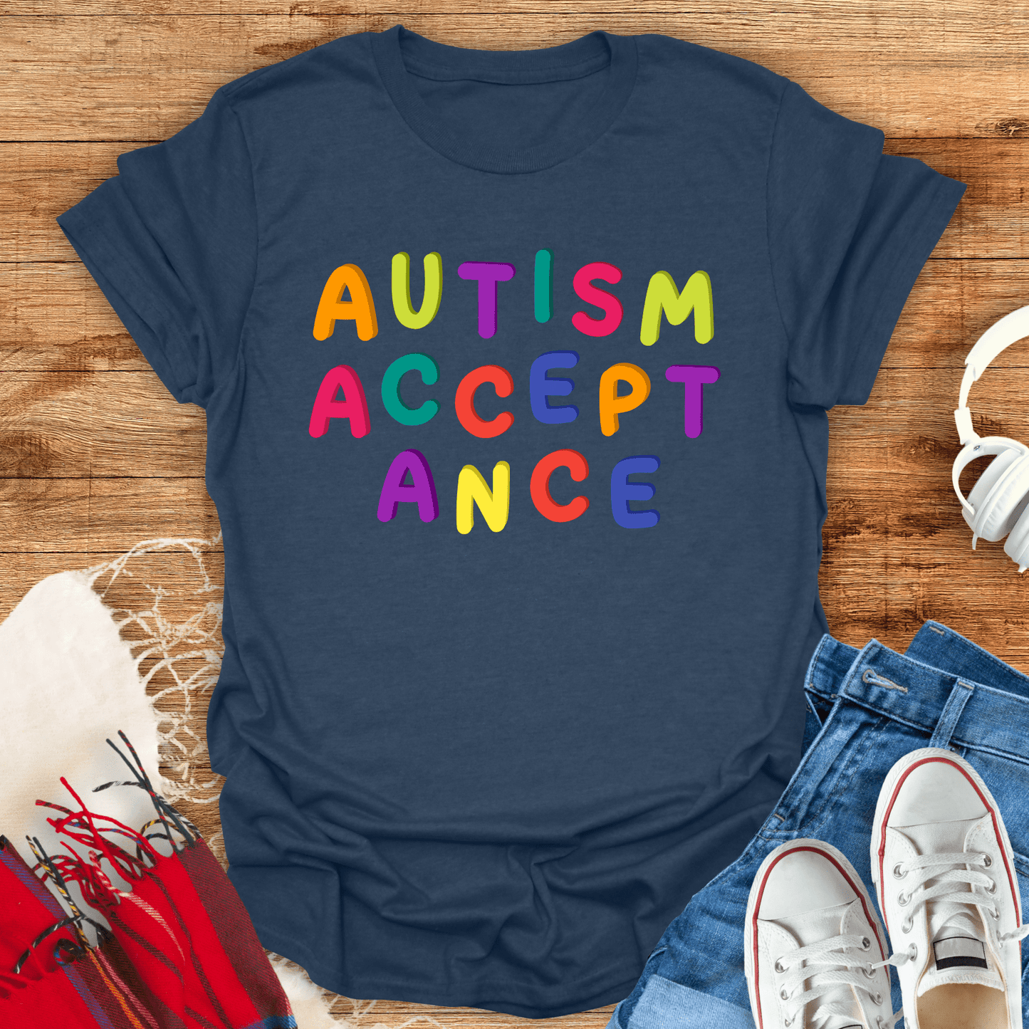Colorful Autism Acceptance T-Shirt