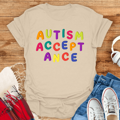 Colorful Autism Acceptance T-Shirt