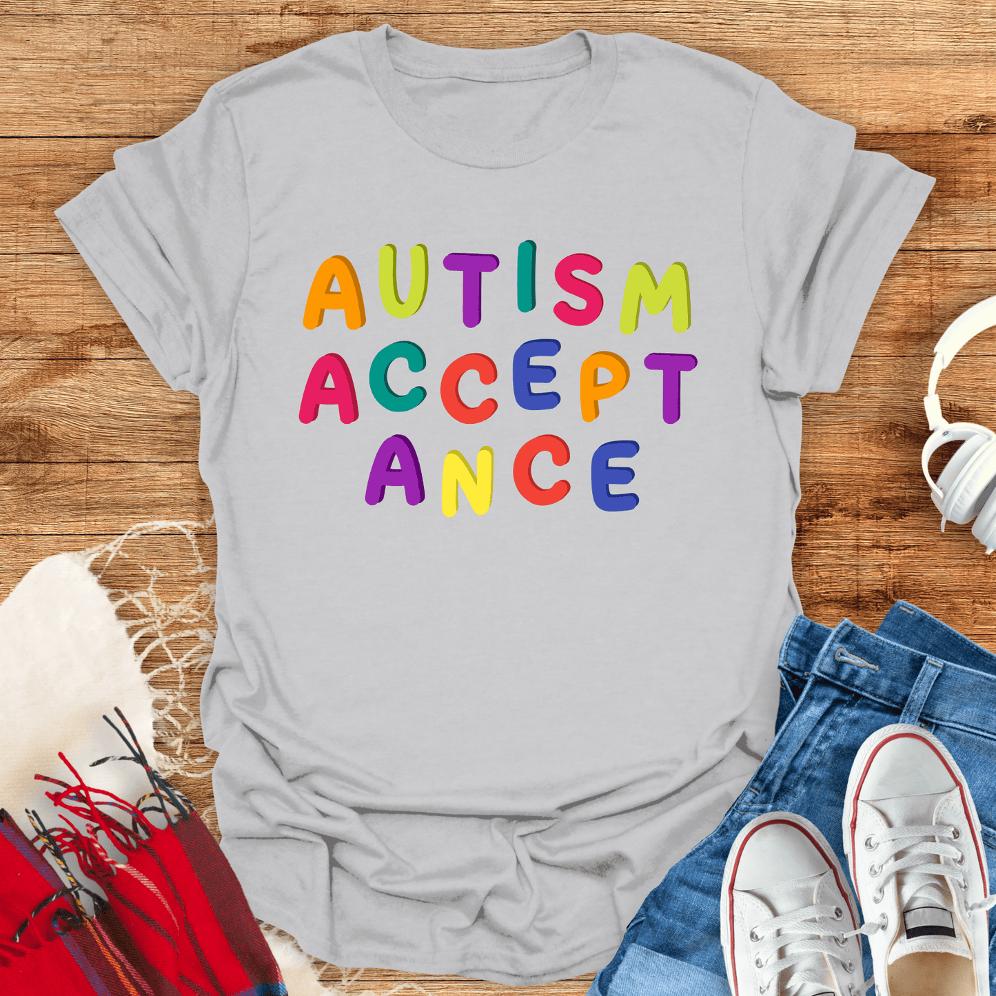 Colorful Autism Acceptance T-Shirt