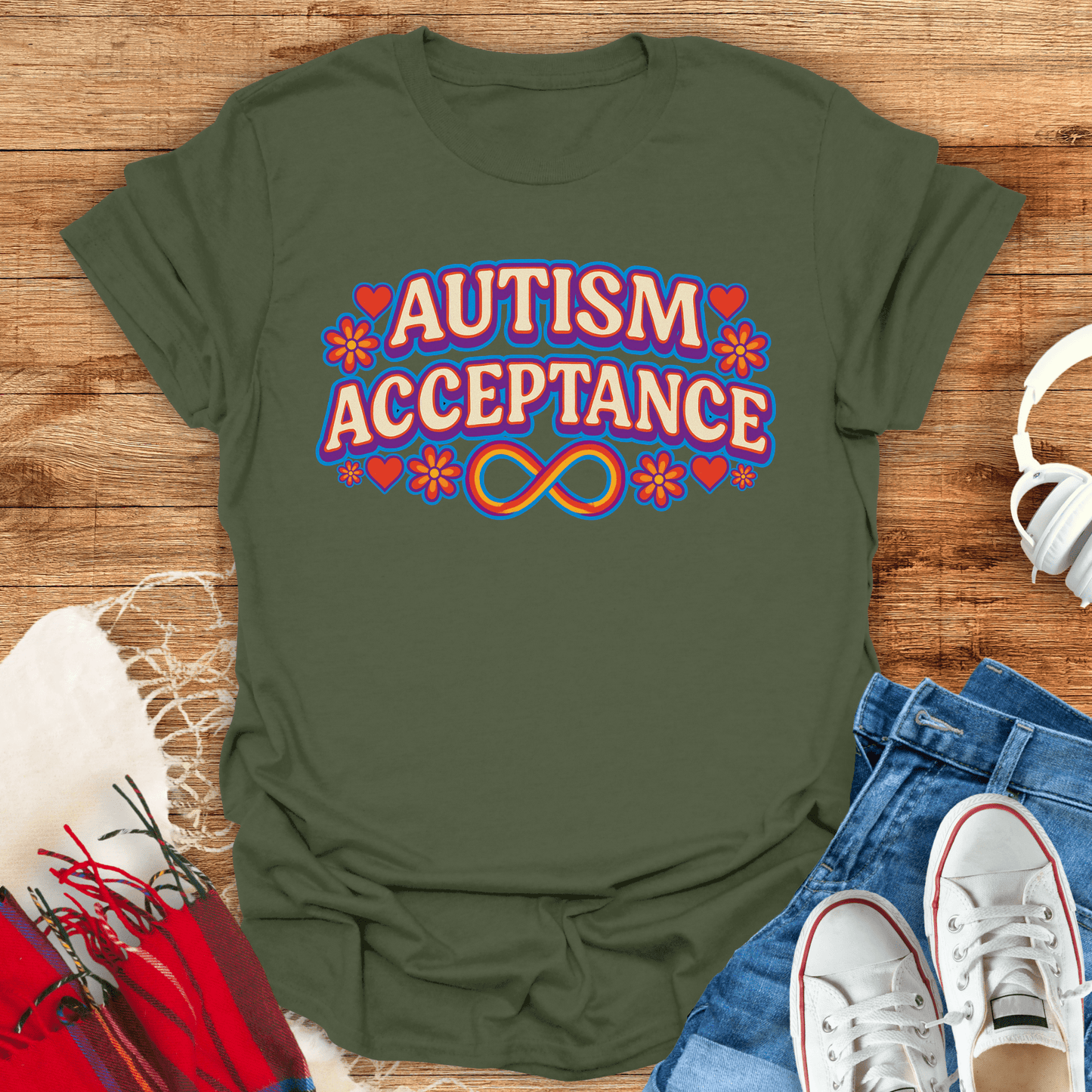 Autism Acceptance Floral T-Shirt