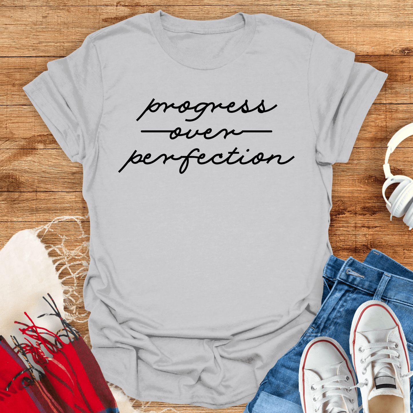 Progress Over Perfection Cursive T-Shirt