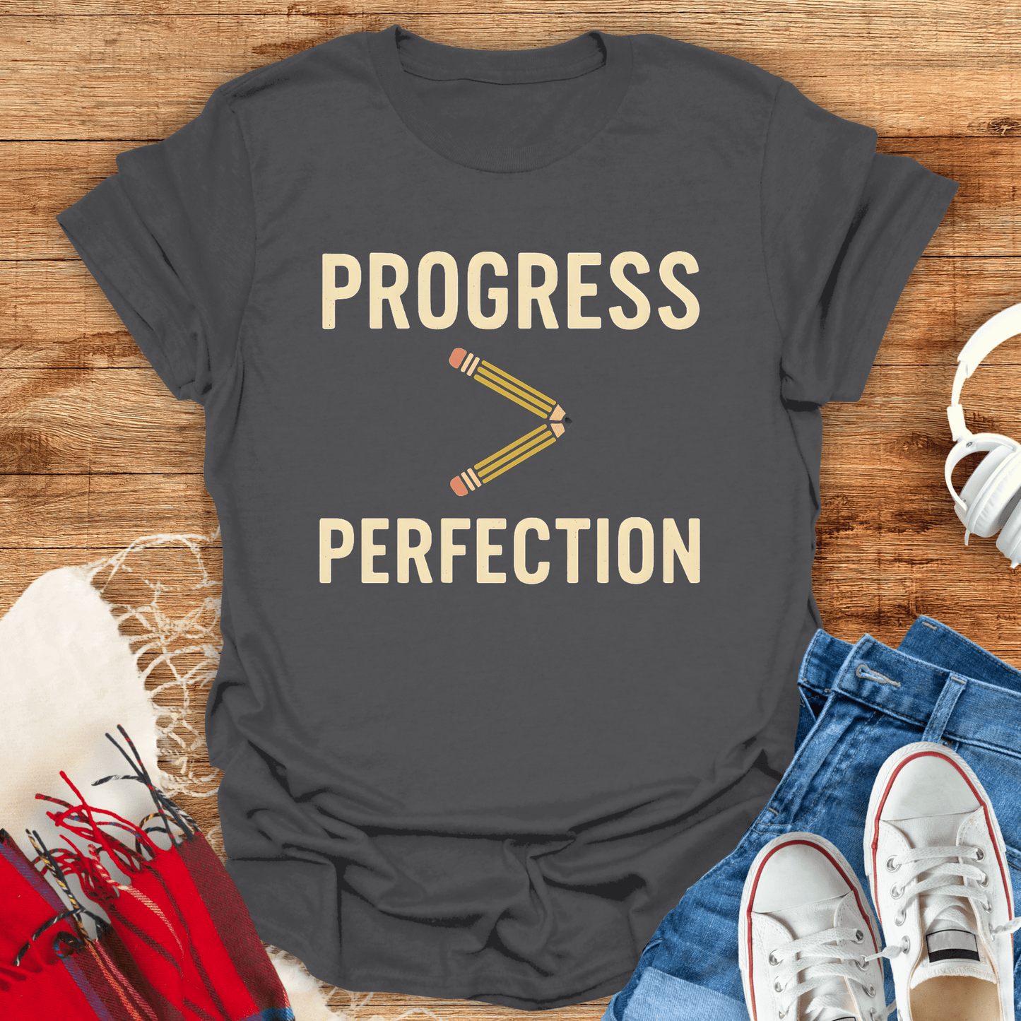 Progress Over Perfection Pencil T-Shirt