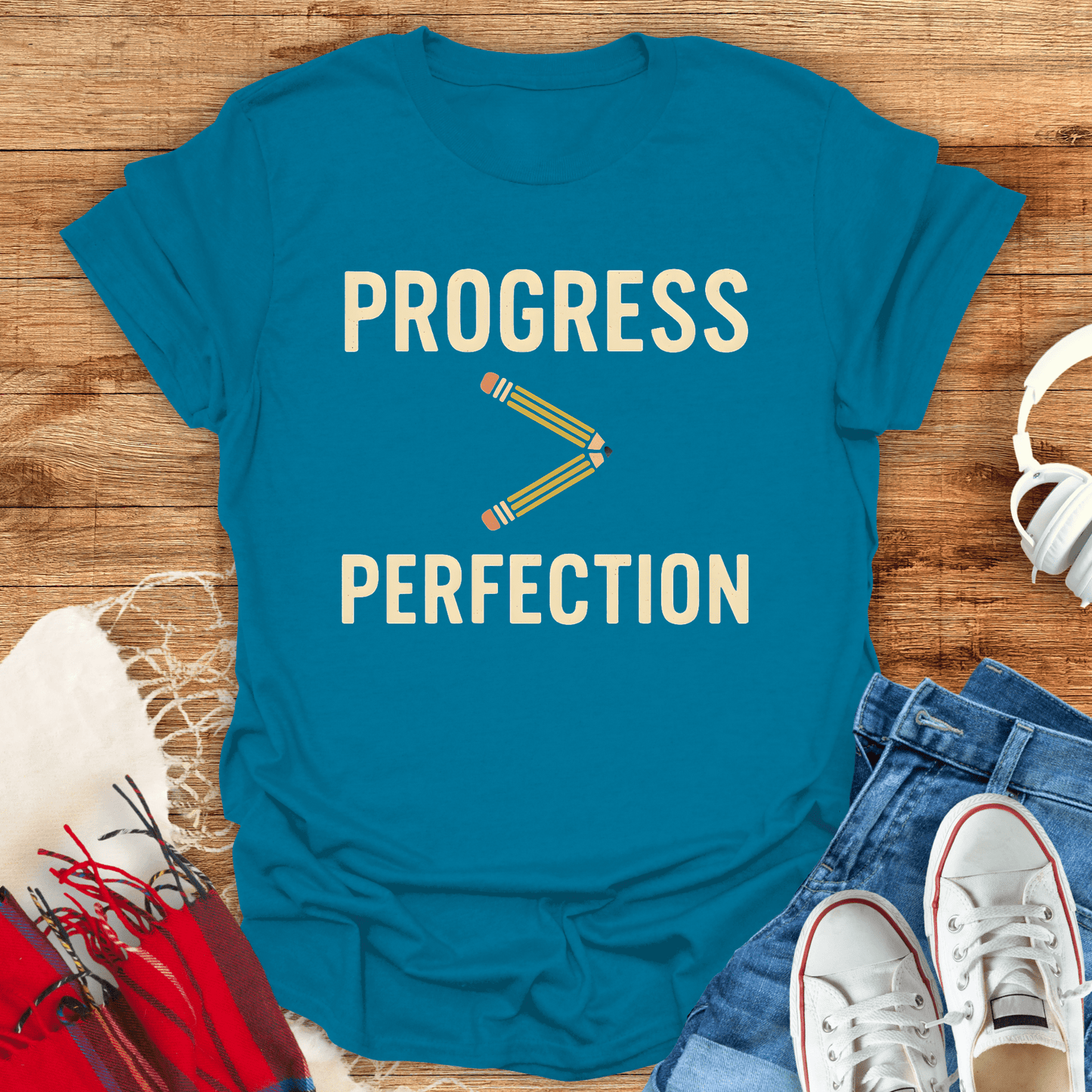 Progress Over Perfection Pencil T-Shirt