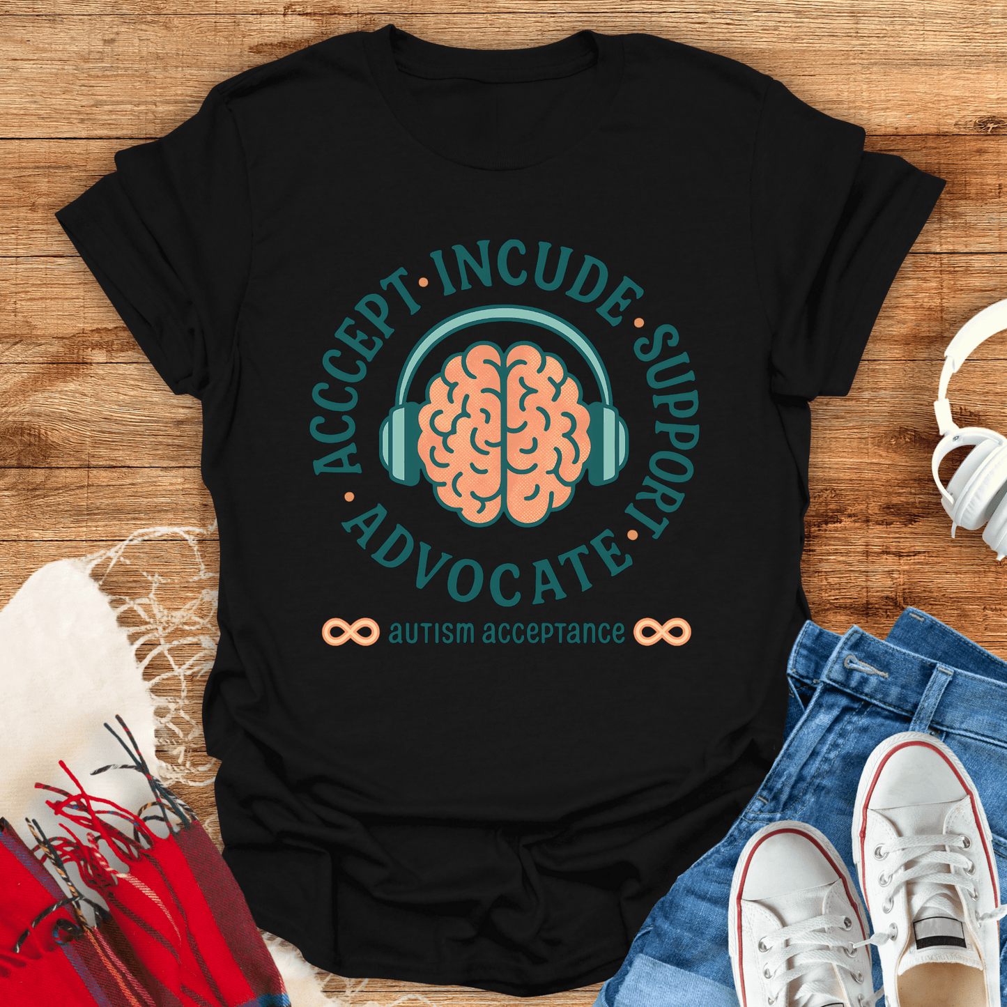 Autism Acceptance Brain T-Shirt