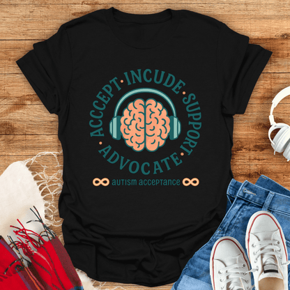 Autism Acceptance Brain T-Shirt