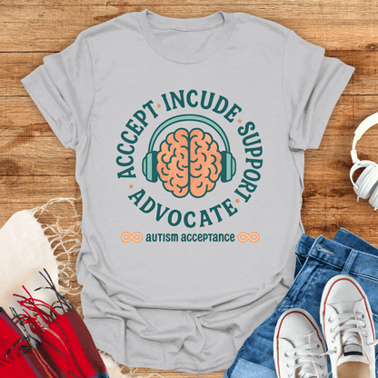 Autism Acceptance Brain T-Shirt