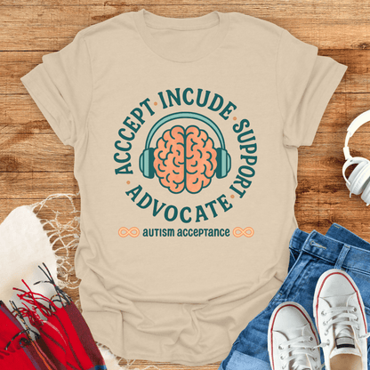 Autism Acceptance Brain T-Shirt