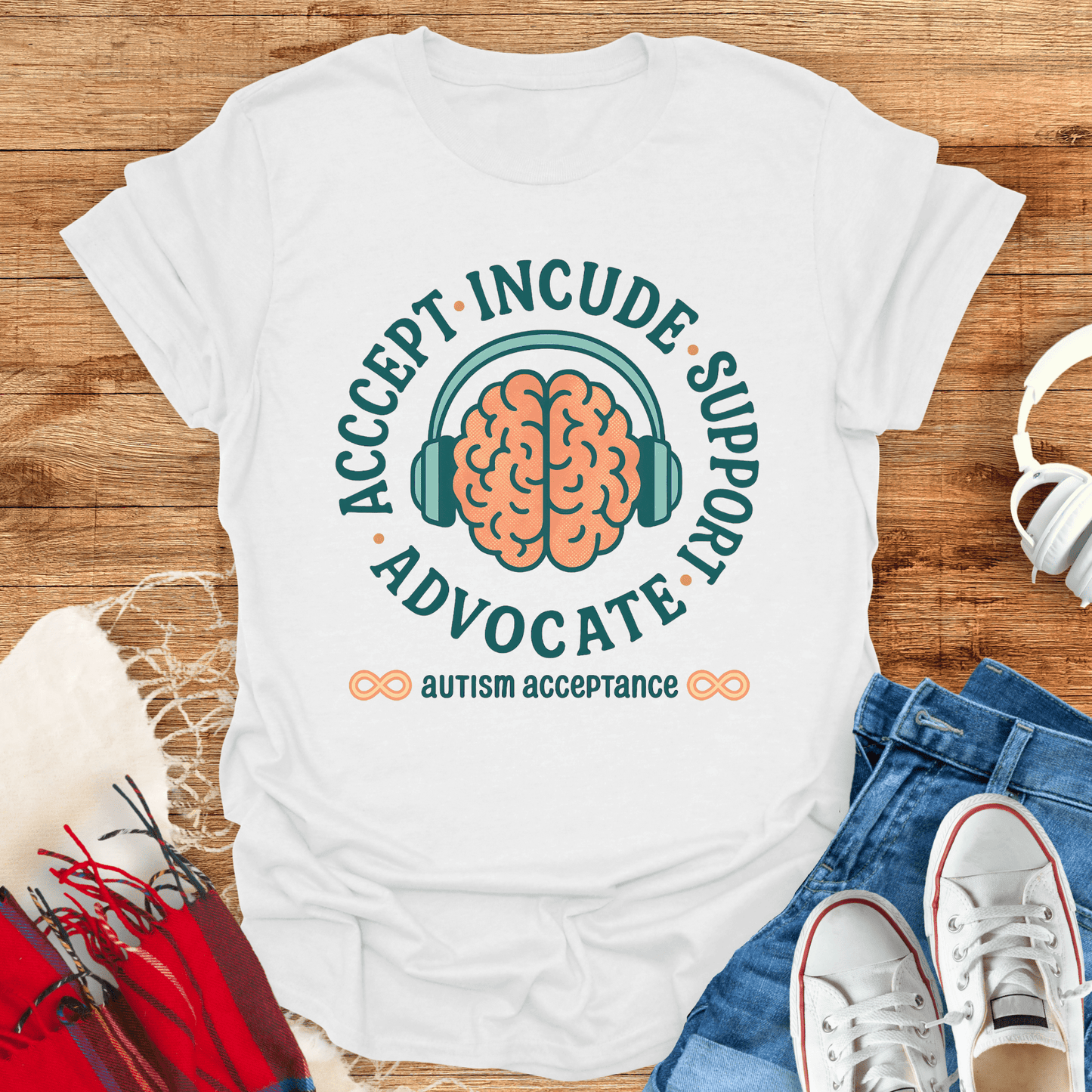 Autism Acceptance Brain T-Shirt