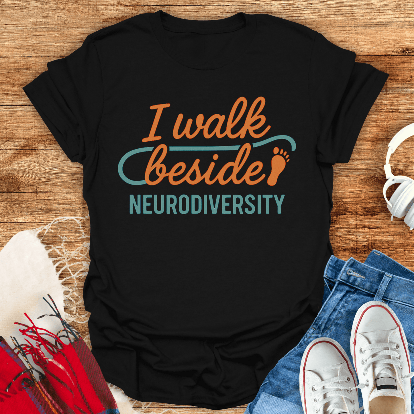 I Walk Beside Neurodiversity T-Shirt