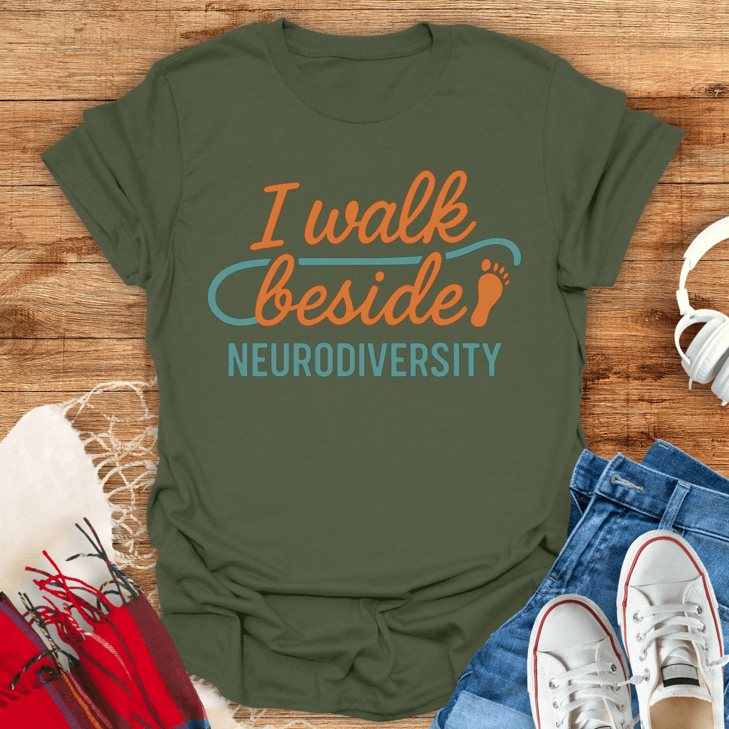 I Walk Beside Neurodiversity T-Shirt
